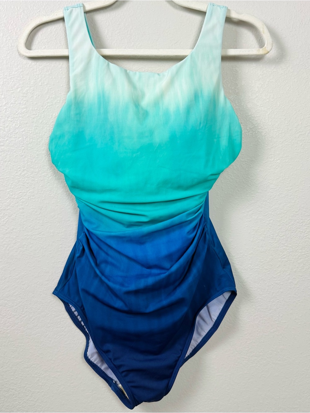 Miraclesuit Talbots Sz 10 Firm Control One Piece SwimSuit Blue Ombré UPF 50 $189